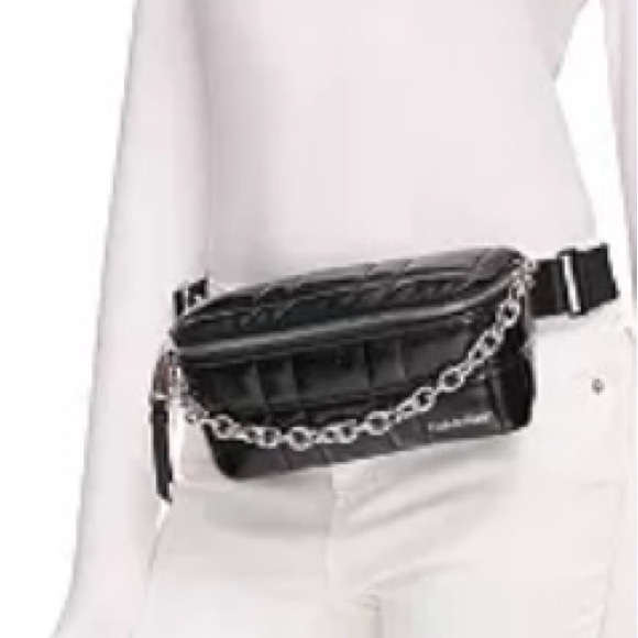 Calvin Klein Quilted Adjustable Belt Bag with Chain Detail - Picture 3 of 8
